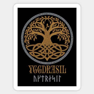 Yggdrasil Norse Tree of Life Pagan Viking Mythology Futhark Runes Sticker